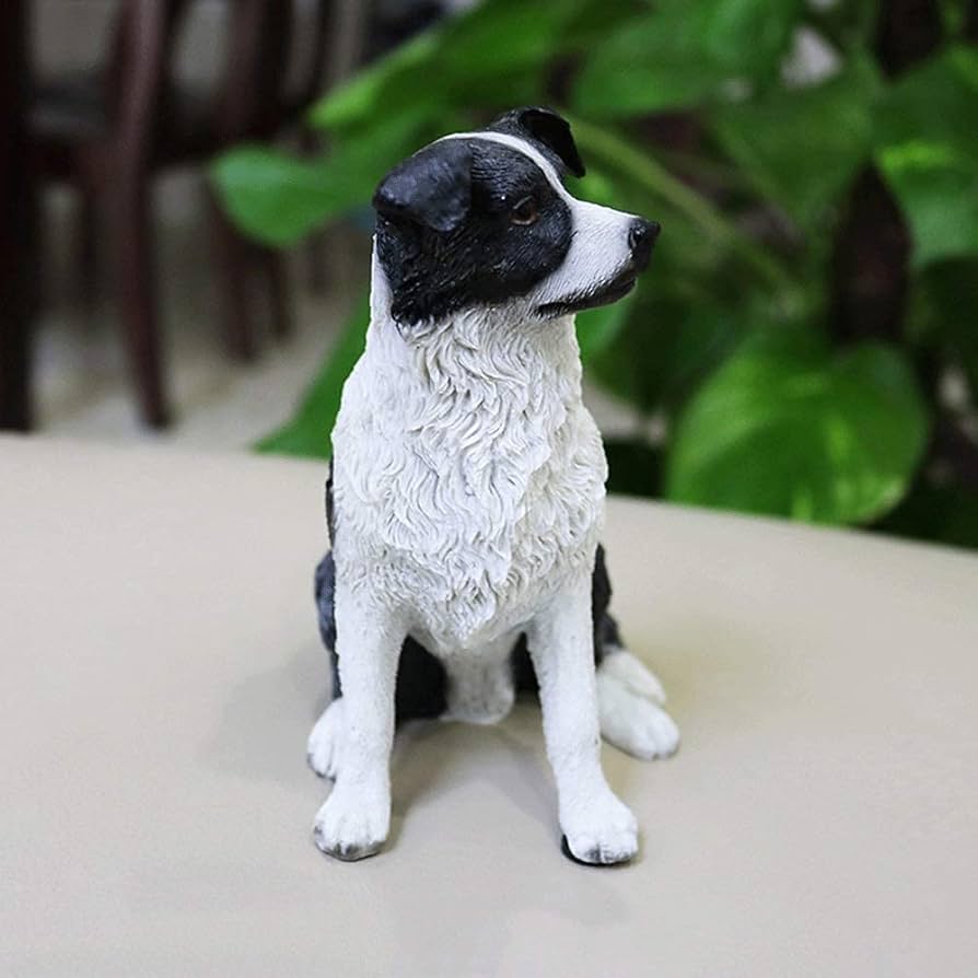 Amazon.co.jp: 犬の置物 ガーデニング 置物 白黒12x8x13cm